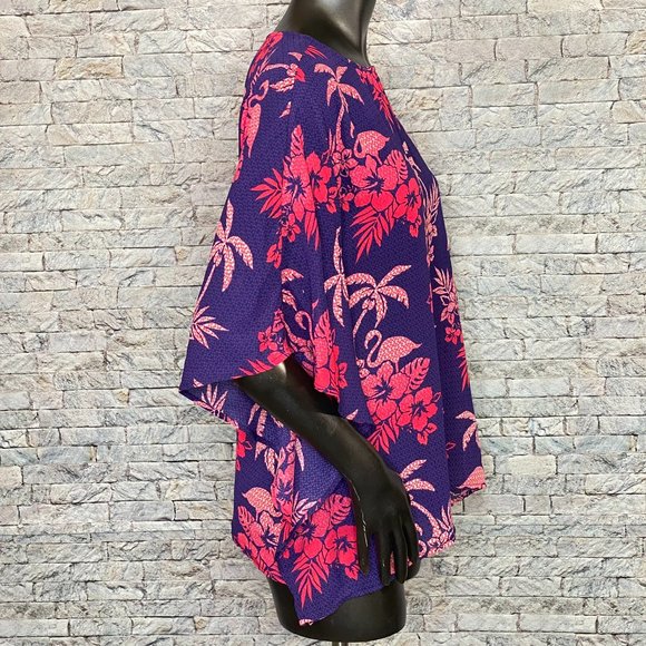 Quacker Factory Floral Print Cover Up Tunic - Picture 3 of 6